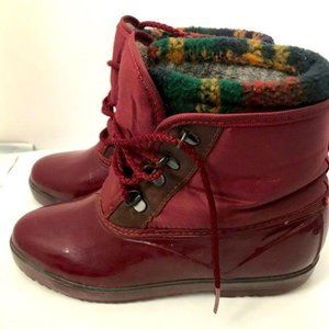 Weatherguard magenta duck boots wool plaid liner snow winter Women 6 Canada